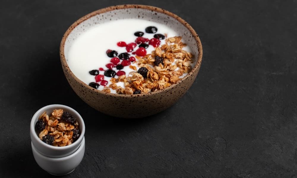 homemade-granola-breakfast-bowl-with-natural-yogurt-berries-hazelnut-and-almonds-on-dark-background (1)